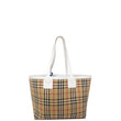 Burberry  London Medium Vintage Check Canvas Tote Bag White