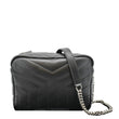 YVES SAINT LAURENT LouLou Small Monogram Black Crossbody Bag front look