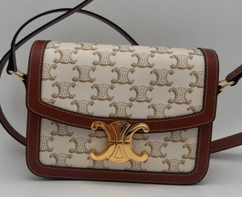 56270-SYB Celine Triomphe Canvas Teen White