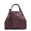 Gucci Purple Pebbled Leather Soho Small Crossbody Tote Bag