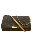 LOUIS VUITTON Favorite PM Monogram Canvas Shoulder Bag Brown front look