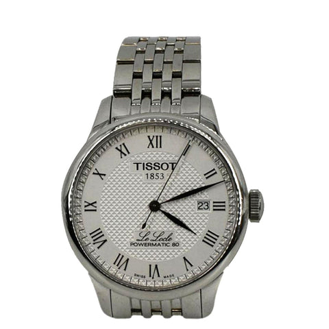 TISSOT Le Locle Powermatic 80 Date SS Watch Silver Dial 39MM