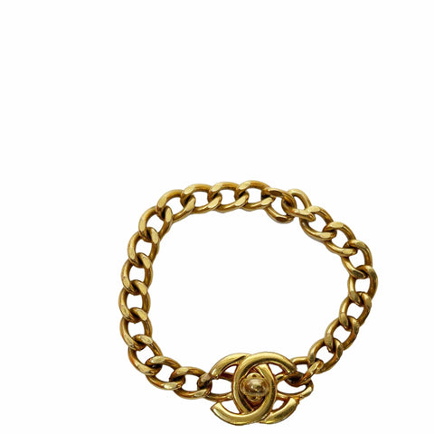Chanel 1996 CC Turn Lock Chain Bracelet