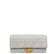 Fendi White Nappa Leather Baguette Wallet