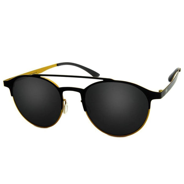 ADIDAS AOM003/N 009.063 Round Black/Yellow Sunglasses Grey Lens