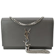 YVES SAINT LAURENT Small Kate Tassel Leather Shoulder Bag Grey - Hot Deals