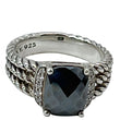 DAVID YURMAN Albion Sterling Silver Pave Diamond Black Ring