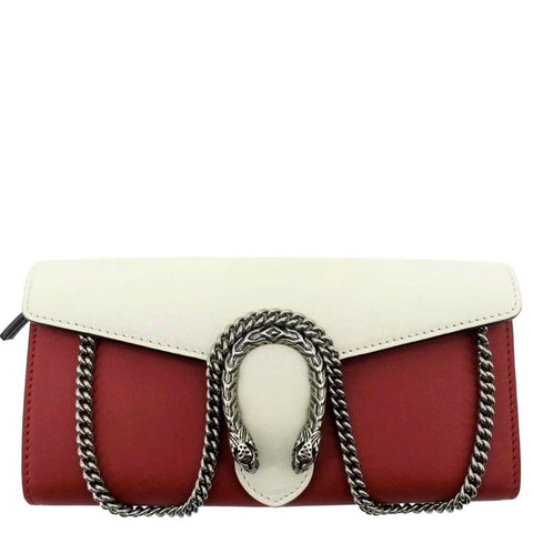 GUCCI Dionysus Leather Chain Clutch Red 404141