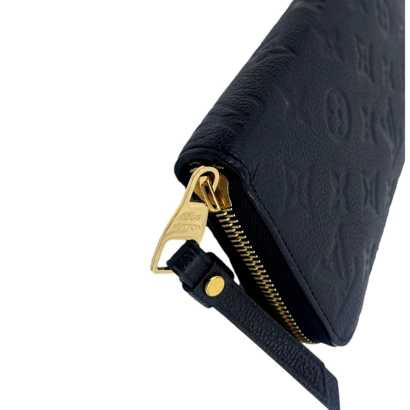 LOUIS VUITTON Monogram Empreinte Leather Zippy Wallet Black
