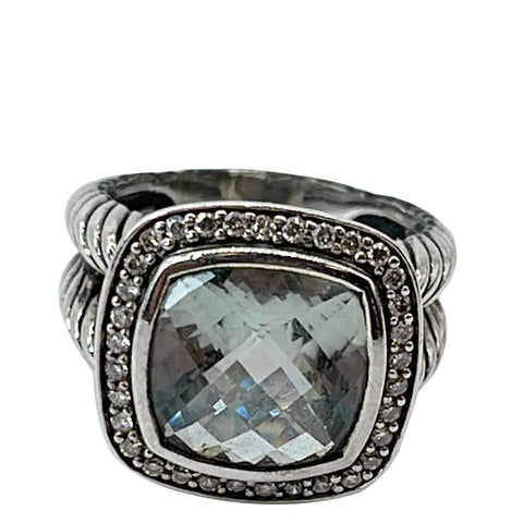 DAVID YURMAN Albion Sterling Silver Prasiolite Diamond Moonlight Ring