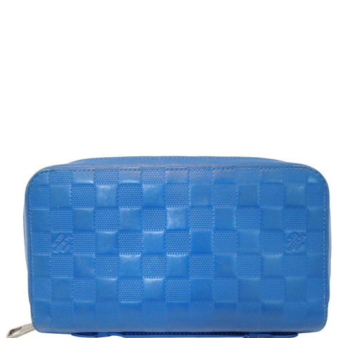 LOUIS VUITTON Damier Infini Neon Zippy Wallet Blue - Last Call