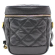 YVES SAINT LAURENT 80's Vanity Quilted Grain De Poudre Leather Shoulder Bag Black
