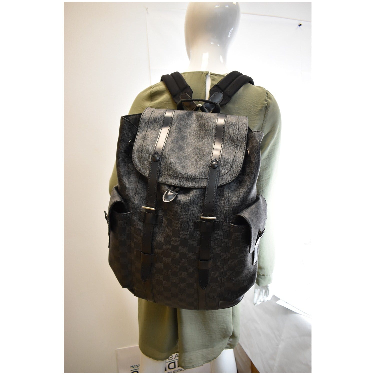 louis vuitton christopher pm damier graphite neon backpack LOUIS VUITTON Christopher PM Damier Graphite Backpack Bag Black