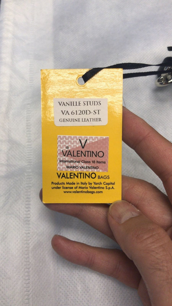 Valentino By Mario Valentino Vanille Studs Leather Shoulder Bag 