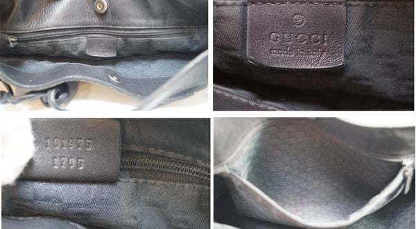 GUCCI Black Leather Horsebit Shoulder Bag 101975