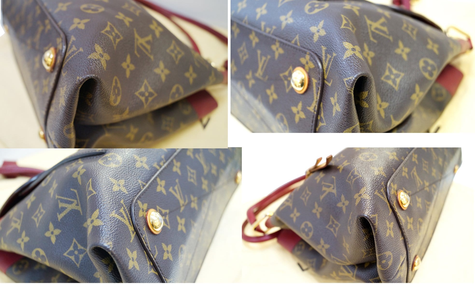 Louis Vuitton LV Olympe Monogram Red Canvas Shoulder Bag! (CMP090846)