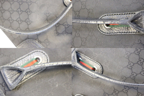 GUCCI Black GG Nylon Tote Shoulder Bag with Matching Wallet