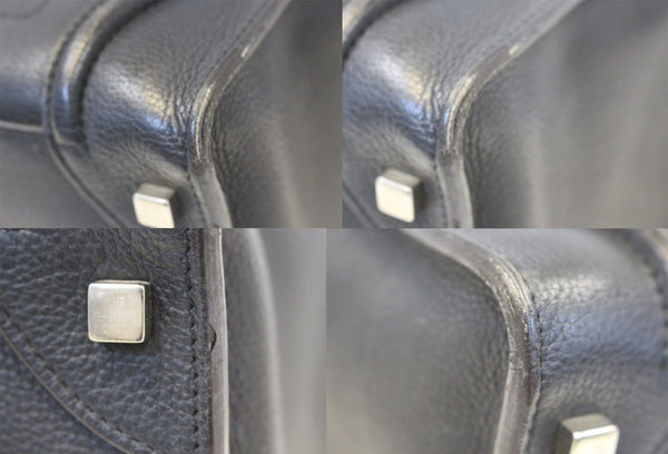  Celine Black Leather Mini Luggage Bag- corners metal feet