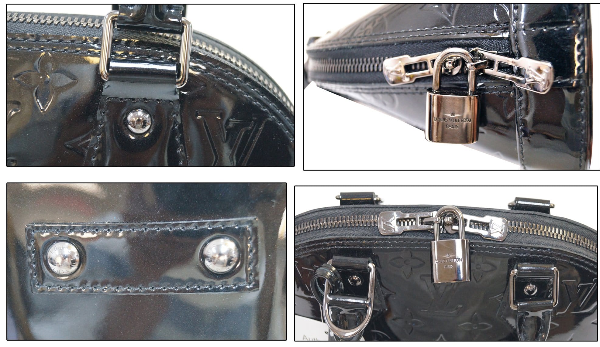 Louis Vuitton Silver Monogram Vernis Leather Alma Bb in Metallic