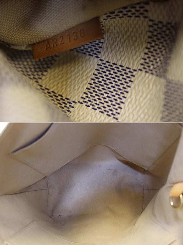 Louis Vuitton Totally MM Damier Azur Shoulder Handbag - interior