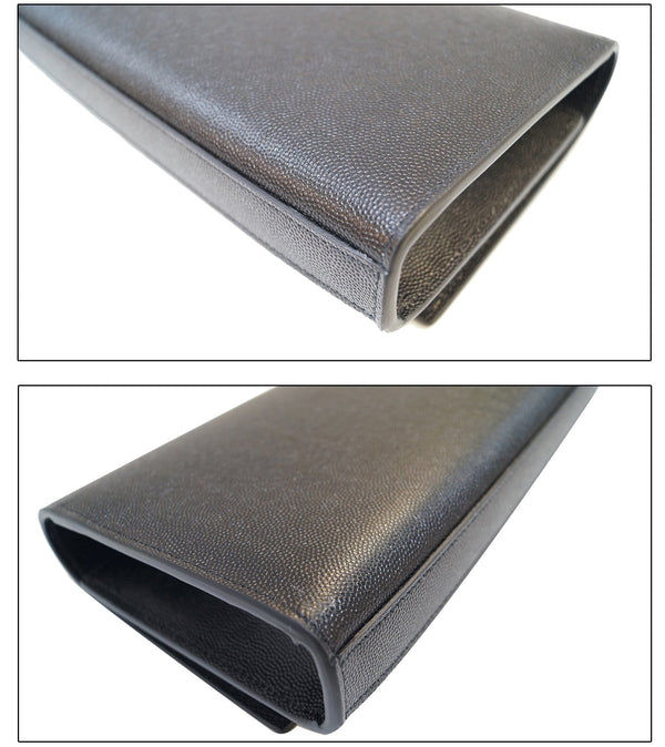 YVES SAINT LAURENT Kate Black Leather Clutch 