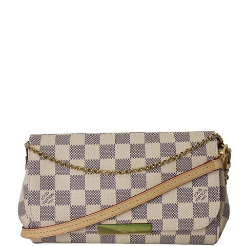 LOUIS VUITTON Favorite PM Damier Azur Crossbody Bag White