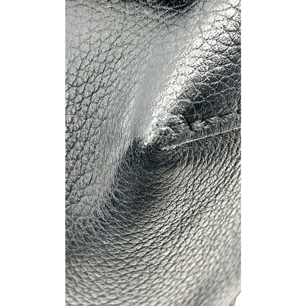 LOUIS VUITTON Women Lockme MM Leather Satchel Bag Black