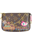 LOUIS VUITTON Mini Pochette Christmas Monogram Canvas Accessoires Pouch Brown
