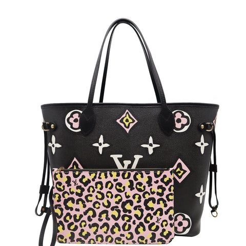 Louis Vuitton Neverfull MM Wild At Heart Monogram Giant Tote Bag Black