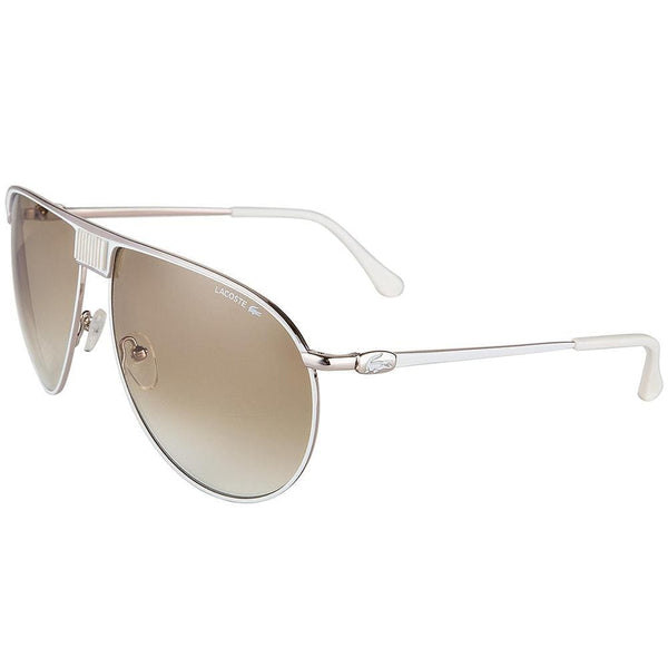 Lacoste Aviator Sunglasses White Metal Frame