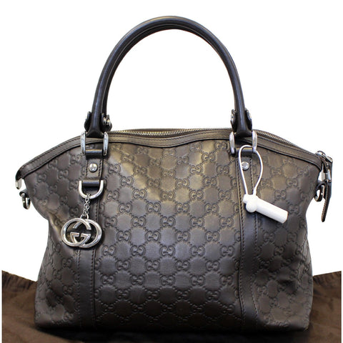 GUCCI Dark Brown Leather Shoulder Bag 341503