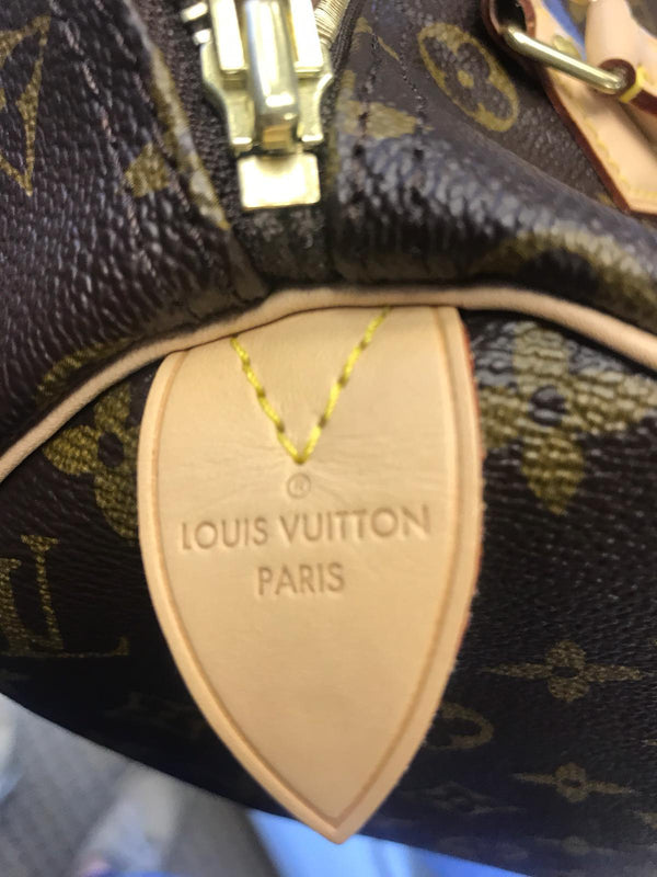 LOUIS VUITTON Speedy 30 Monogram Canvas Satchel Handbag Brown-US