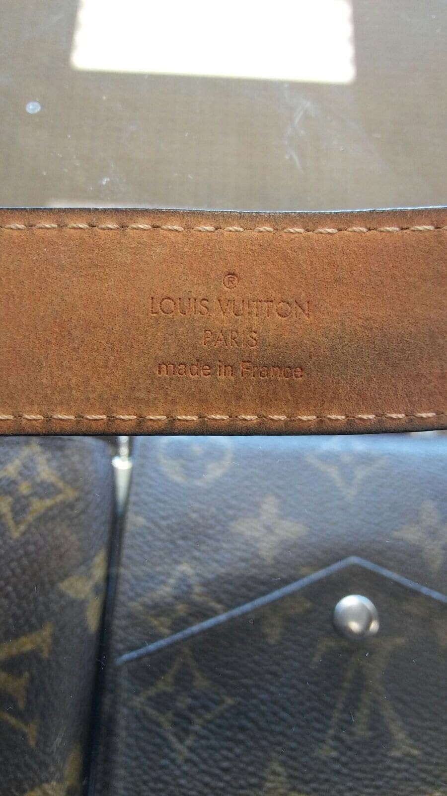 Louis Vuitton Brown Monogram Belt 90 36 Very Rare with Brass Buckle LV