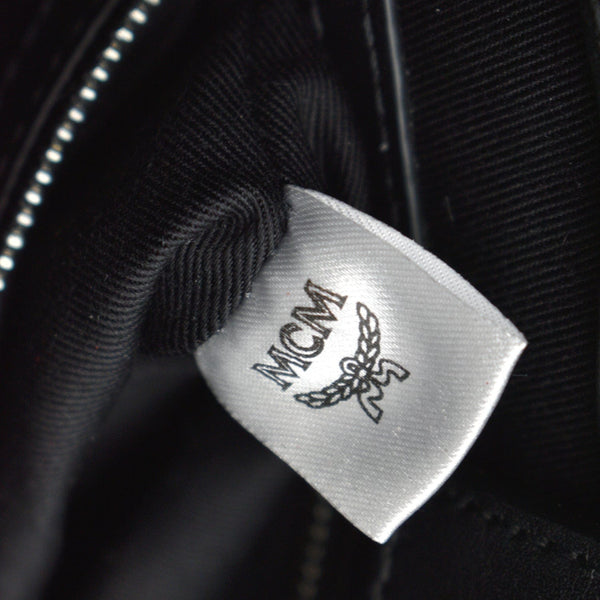 MCM Klassik Monogram Print Leather Tote Bag Black