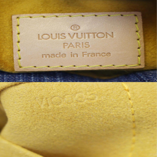 LOUIS VUITTON Pleaty Monogram Denim Satchel Bag Blue