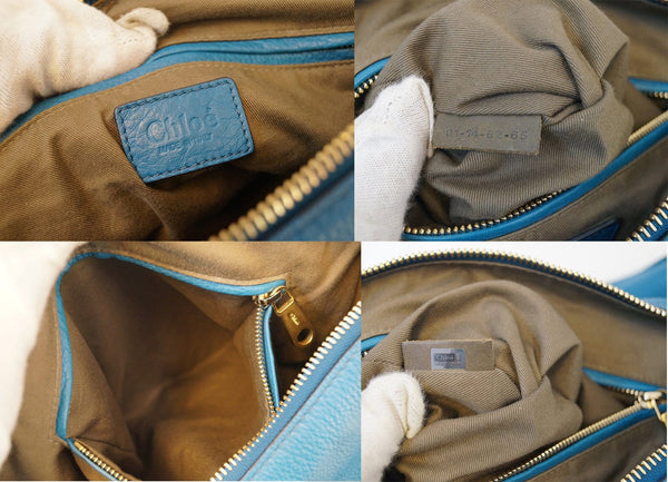 Chloé Marcie Large Laguna Blue Shoulder Handbag E2926