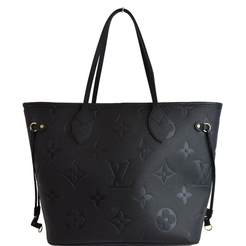 LOUIS VUITTON Neverfull MM Monogram Empreinte Tote Bag Black