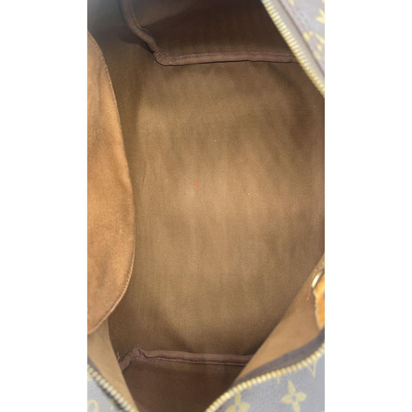 LOUIS VUITTON Speedy 35 Monogram Canvas Satchel Bag Brown