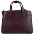 BURBERRY Medium Banner Derby Leather Tote Shoulder Bag Red