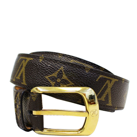 LOUIS VUITTON Ellipse Monogram Canvas Belt Brown Size 100/40
