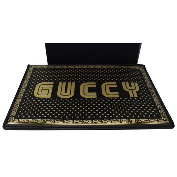 Gucci Guccy Star Print Leather - Gucci Clutch Bag - front view
