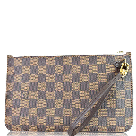 LOUIS VUITTON Pochette Wristlet Pouch Damier Ebene Neverfull MM Brown