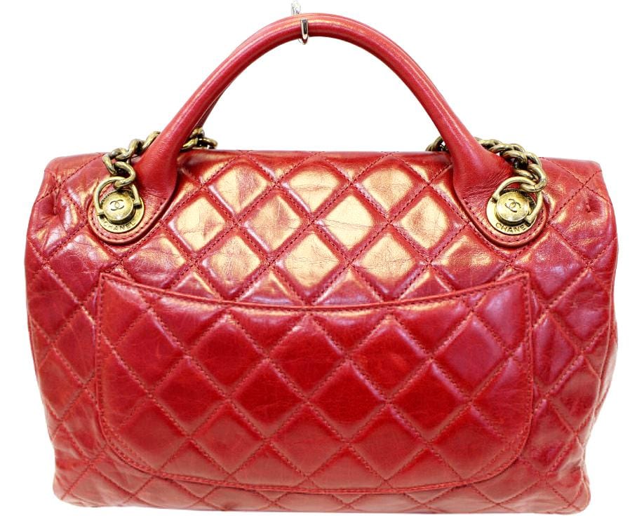Chanel Extra Mini Flap Quilted Glazed Caviar Bag in Dark Pink