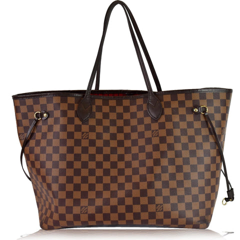 LOUIS VUITTON Neverfull GM Damier Ebene Tote Shoulder Bag Brown
