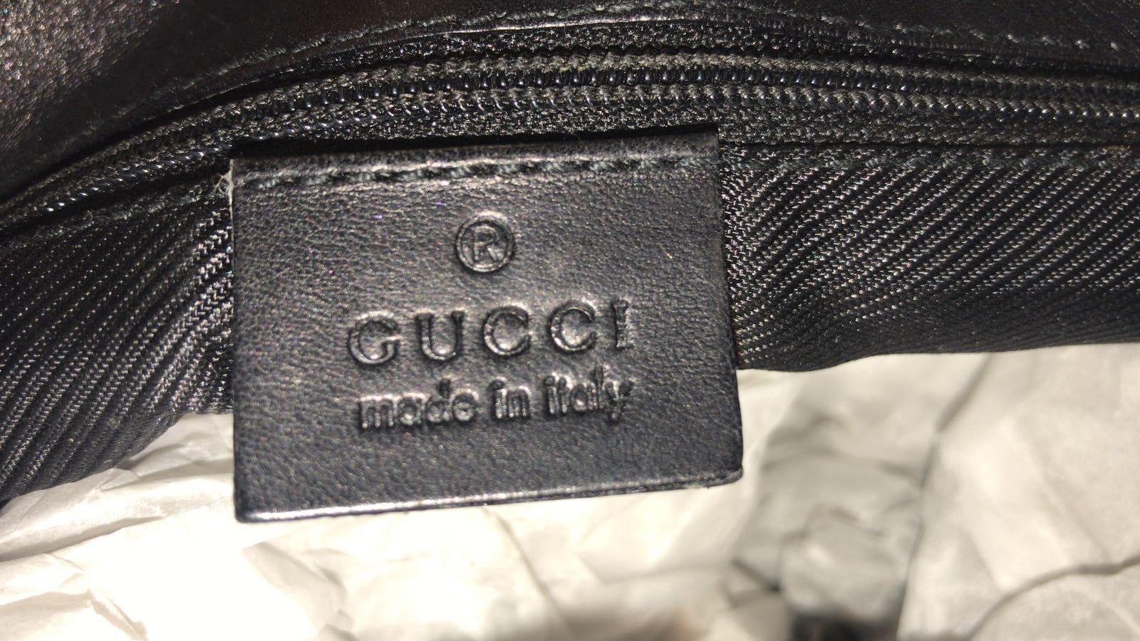 gucci black leather monogram bag