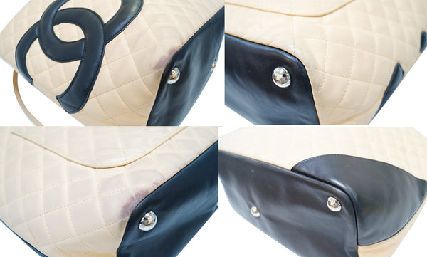 CHANEL Beige/Black Ligne Cambon Large Tote Bag