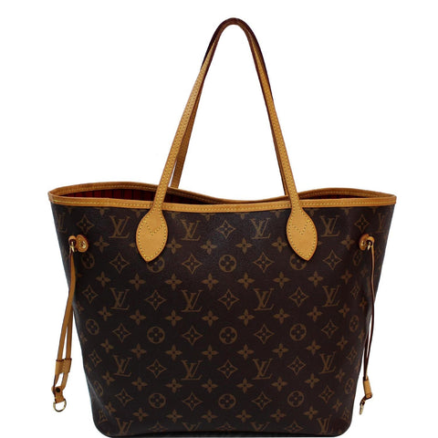 LOUIS VUITTON Neverfull MM Monogram Canvas Tote Shoulder Bag Brown