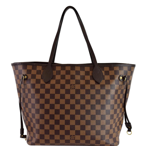 LOUIS VUITTON Neverfull MM Damier Ebene Brown Tote Shoulder Bag Brown