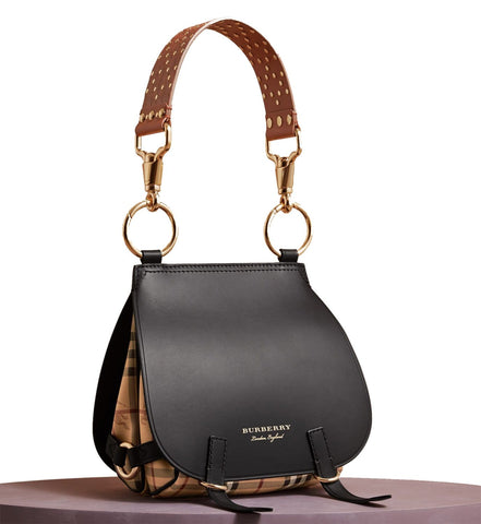 BURBERRY  Haymarket Check and Alligator Leather Bridle Bag
