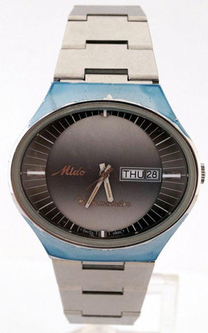 Mido Commander 8689 Automatic Gray SS Day/Date Swiss Watch